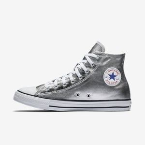Converse Women Chuck Taylors Silver Hi Top Sneaker